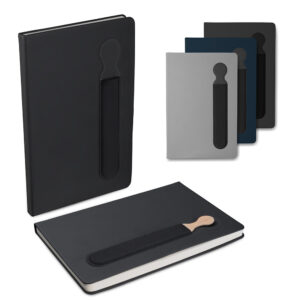 Caderno A5 capa em PU com porta caneta personalizado