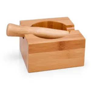 Amassador de temperos em bambu quadrado personalizado