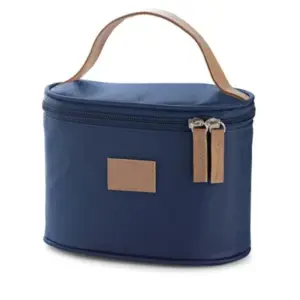 Bolsa de cosméticos em microfibra azul personalizada