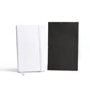 Caderneta 12x17cm capa dura com porta caneta personalizada - branco