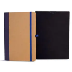 Caderneta A5 personalizada - bege/azul