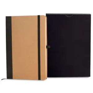 Caderneta A5 personalizada - bege/preto