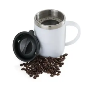 Caneca em inox com revestimento poliestireno 400ml personalizada