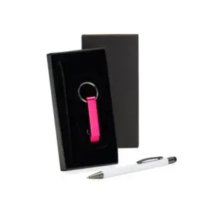 Conjunto caneta e chaveiro personalizado