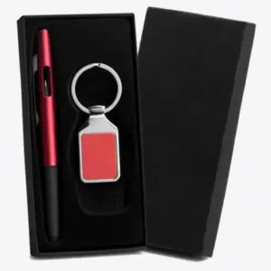Conjunto caneta e chaveiro em ABS e metal personalizado