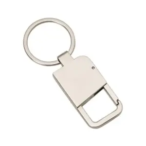 Chaveiro em metal cromado com mosquetão personalizado
