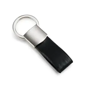 Chaveiro em metal e sintético preto personalizado