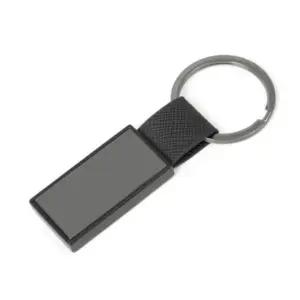 Chaveiro em metal ônix e PU personalizado
