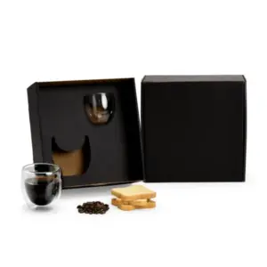 Kit vom 2 copos em vidro parede dupla 250/100ml personalizado