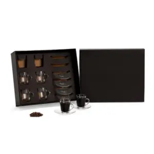 Conjunto 6 xícaras com pires em vidro personalizado