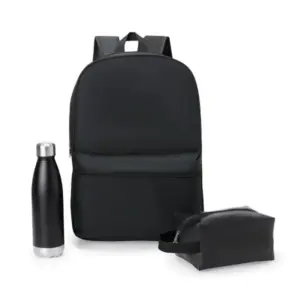 Conjunto mochila nécessaire e garrafa personalizado