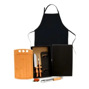 Conjunto para churrasco com avental 5 peças personalizado