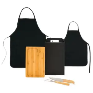 Conjunto para churrasco com avental e mini avental 5 peças personalizado