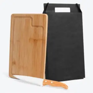 Conjunto para churrasco em bambu Dallas 2 peças personalizado