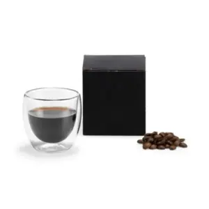 Copo em vidro parede dupla 100ml personalizado