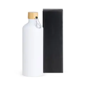 Garrafa em alumínio branca 1 litro personalizada