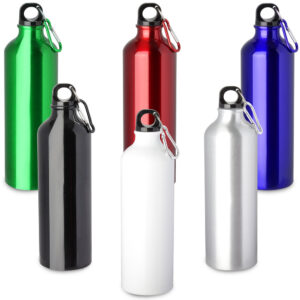 Garrafa alumínio 750ml com mosquetão personalizada
