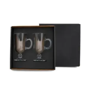 Jogo 2 canecas de vidro para café 240ml personalizado