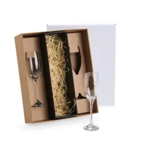Jogo 2 taças de vidro para champagne 190ml personalizado