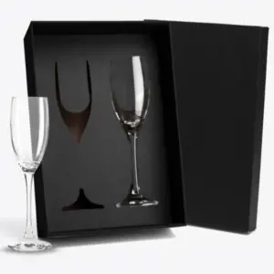 Jogo 2 taças de vidro para champagne 190ml personalizado