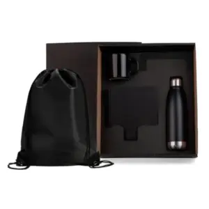 Kit mochila caderno caneca e garrafa 4 peças personalizado