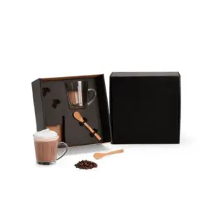 Kit 2 canecas americanas com colheres em bambu personalizado