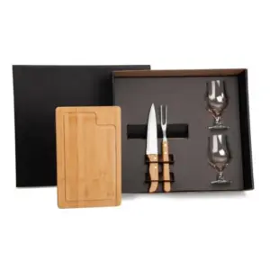 Kit churrasco com copos e taças de cerveja 5 peças personalizado