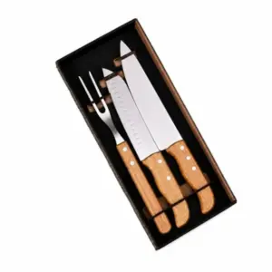 Kit faca 8 polegadas faca santoku e garfo 3 peças personalizado