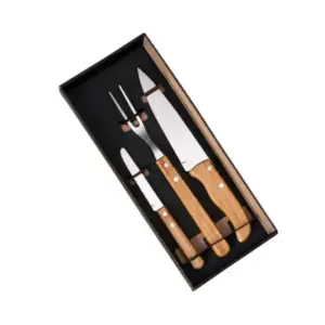Kit facas 7 e 4 polegadas e garfo personalizado