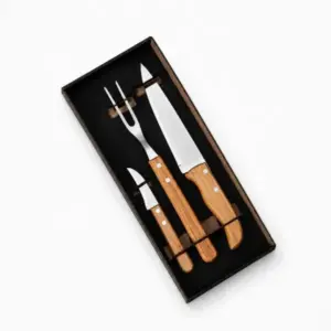 Kit facas 7 e 3 polegadas e garfo personalizado
