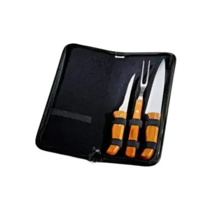 Conjunto de facas em bambu madeira e inox 4 peças personalizado