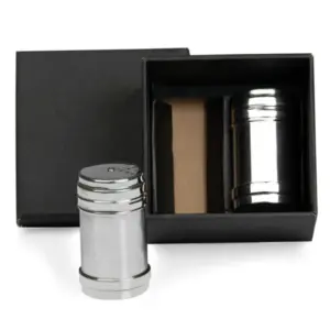 Kit 2 potes de inox para tempero personalizado
