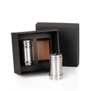 Kit 2 potes em inox para tempero com embalagem personalizado