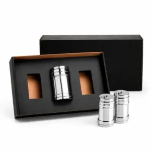 Kit 3 potes em inox para tempero personalizado