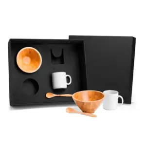 Kit para café da manhã em bambu 6 peças personalizado