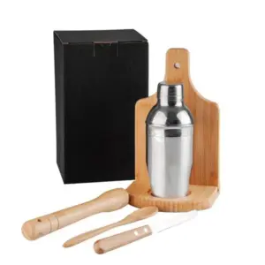 Kit caipirinha Ibiza com coqueteleira em inox 6 peças personalizado