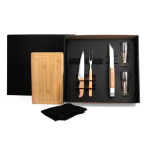 Kit para churrasco e cerveja com pegador 7 peças personalizado