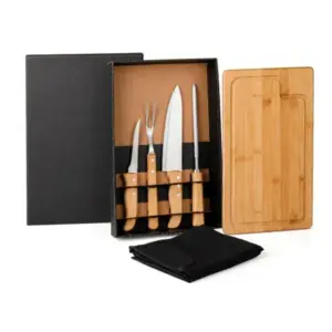 Kit para churrasco com avental 6 peças personalizado
