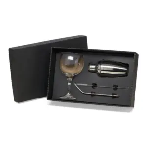 Kit para gin e drinks com taça e coqueteleira 4 peças personalizado