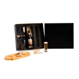 Kit para petisco e cerveja com espaço para garrafa 7 peças personalizado