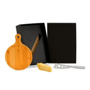 Kit para queijo em bambu e inox 2 peças personalizado