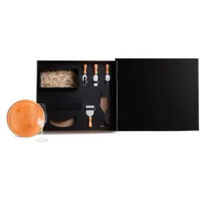 Kit queijo e champanhe 6 peças personalizado