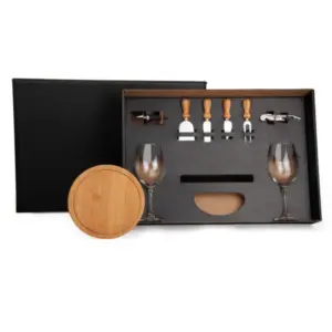 Kit queijo e vinho 9 peças personalizado