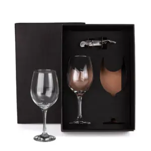 Kit vinho com abridor e taças 3 peças personalizado