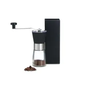 Moedor para café em vidro e inox personalizado