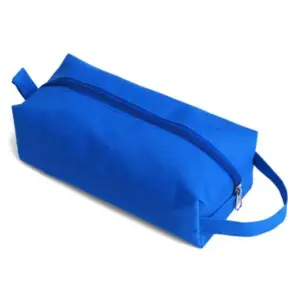 Necessaire em nylon 600 com alça azul personalizada