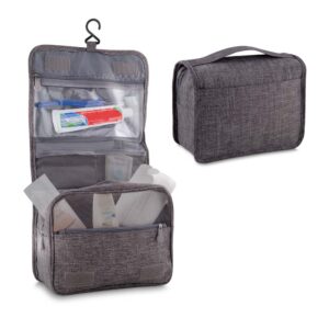 Necessaire em poliéster 300D com bolso frontal personalizada
