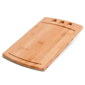 Tábua para churrasco em bambu supreme 3 furos personalizada