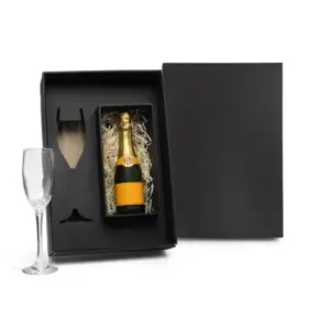Taça de vidro para champanhe com espaço para garrafa personalizada